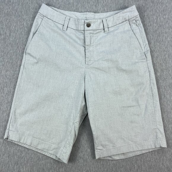Lululemon Commission Shorts Mens 31 Qwick Oxford 11" Inseam Relaxed Chinos Gray - Picture 1 of 12